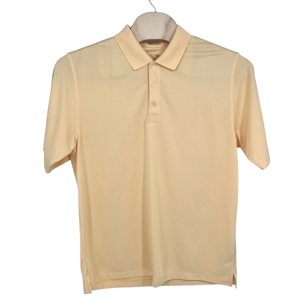 Greg Norman Polo Shirt Men XL Yellow Play Dry Microfiber Golf Performance Preppy